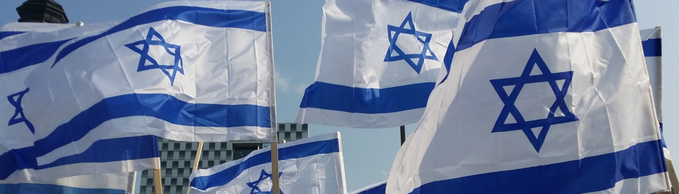 Photograph of israeli flags
